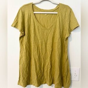Eileen Fisher Mustard Short Sleeve V-Neck Tee